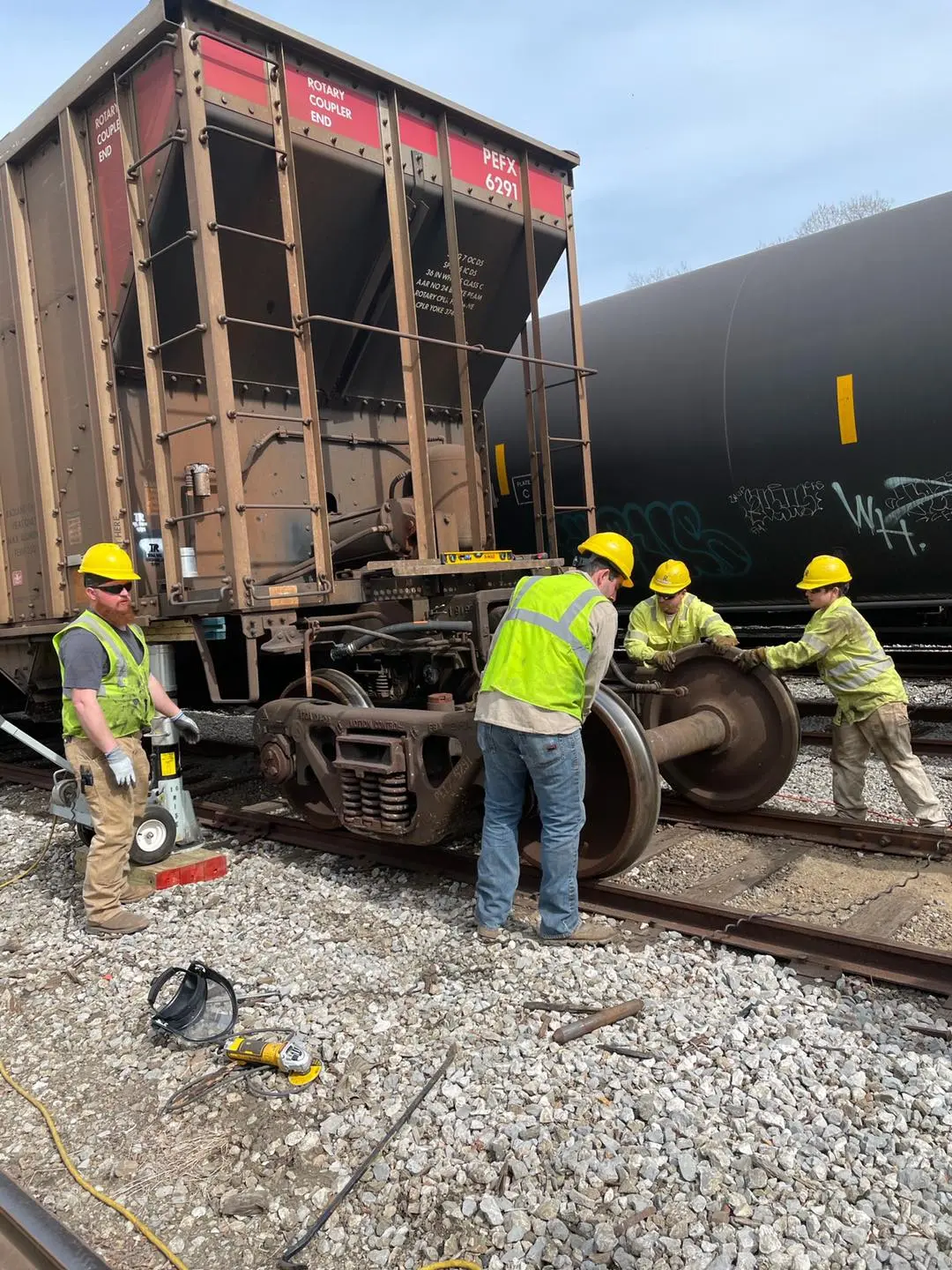 Freight railcars in the True Rail yard